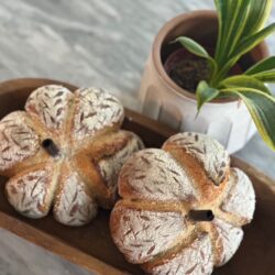 Mini pumpkin shaped loaves