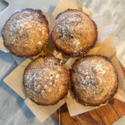 sourdough lemon blueberry muffins